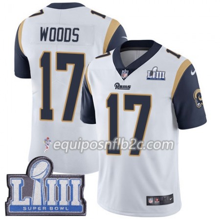 Camiseta Hombre NFL Los Angeles Rams Robert Woods 17 Nike Blanco 2019 Super Bowl LIII Camiseta Hombre NFL Los Angeles Rams Robert Woods 17 Nike Blanco 2019 Super Bowl LIII